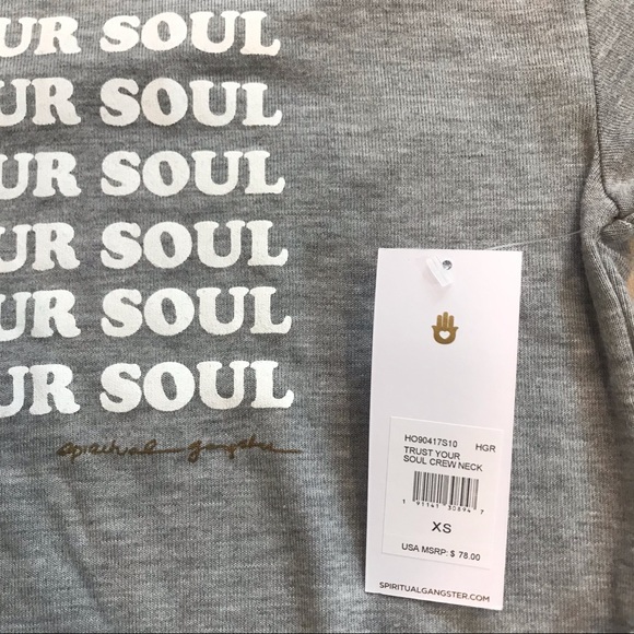 Spiritual Gangster Trust Your Soul Gray Top - Picture 5 of 11
